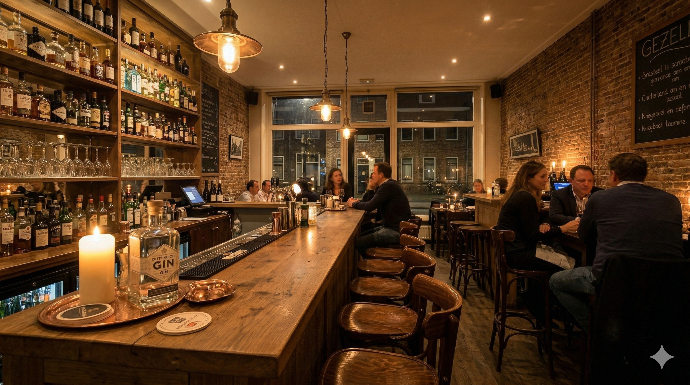 De gezellige bar van Brasserie De Hoek